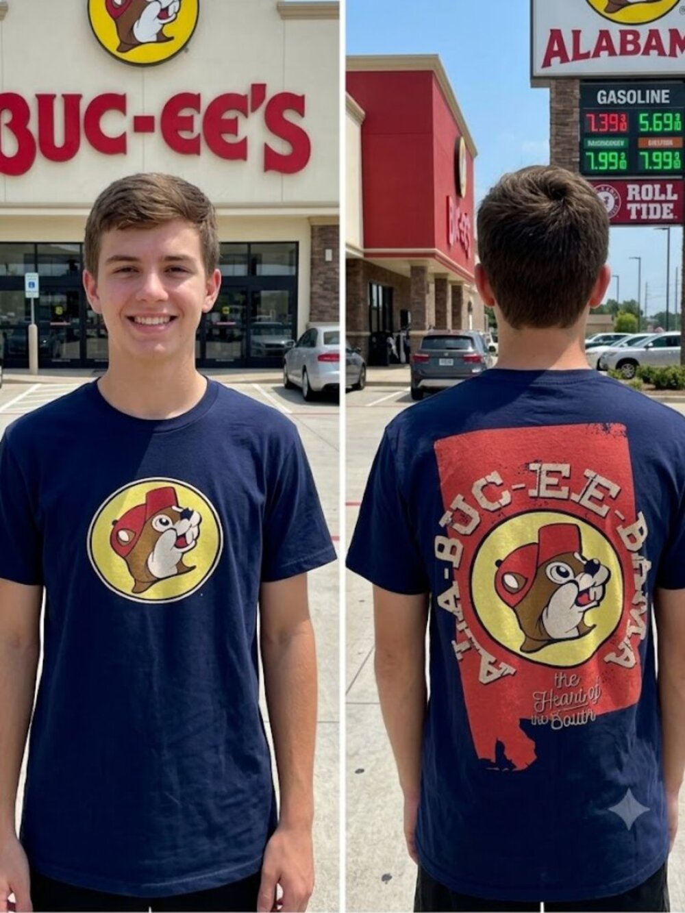 Buc-ee's Alabama "The Heart of the South Shore" Navy Blue Size M